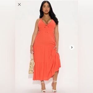 Fashion Nova Bright Orange Dress